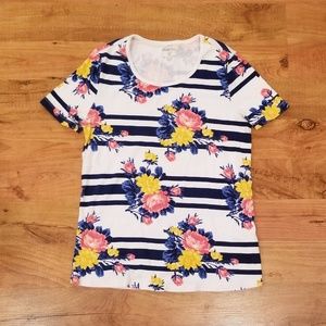 Striped Floral Tee